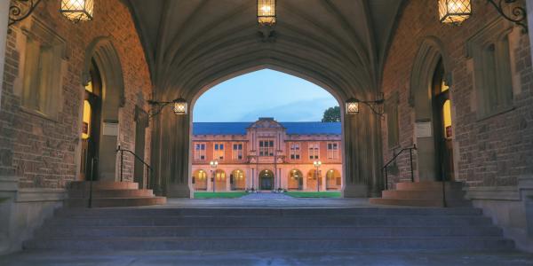 Ridgley Hall from Brookings archway