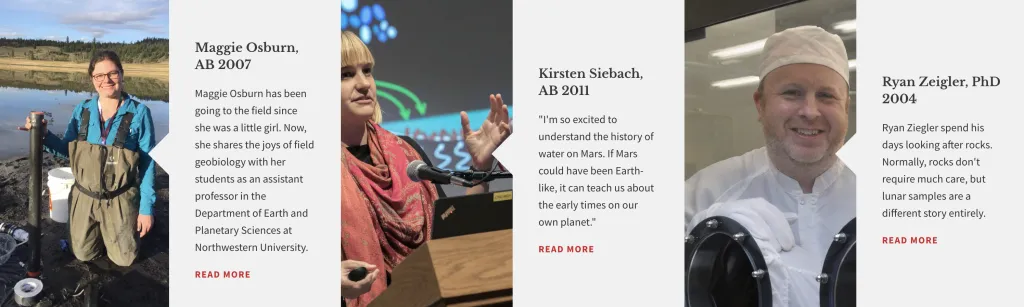 featured people section of a publication page